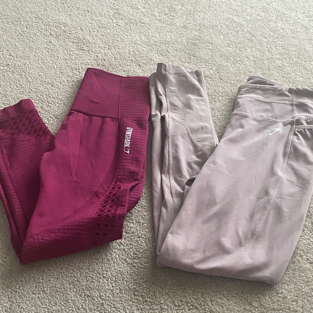 Gymshark 2 pair workout leggings. Mediums. - Picture 2 of 8